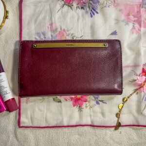 Fossil Liza Leather Wallet Women’s Brown Bifold Y2K 2000s